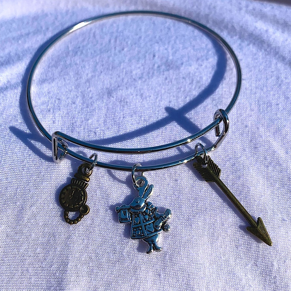 Brand New! Handmade! Adjustable Charm Bangle Bracelet! - Picture 1 of 4